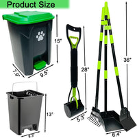 20L Dog Poop Trash Can Outside with Pooper Scooper & 50 Waste Bags – Essentials for Dogs - image 3