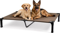 Elevated Outdoor Dog Bed, Raised Dog Bed with Steel Framed 42in – Essentials for Dogs - Brown / 60"L x 36"W x 9.4"H
