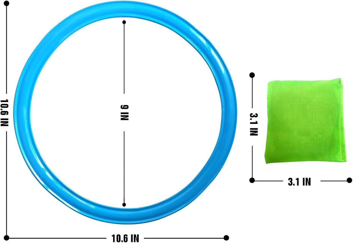 GOODLYSPORTS hopscotch rings and bean bag toss set with ten colorful rings and six bean bags - view 2