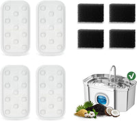 APAUK Cat Water Fountain Stainless Steel - Repleacement 4 Filters + 4 Sponges