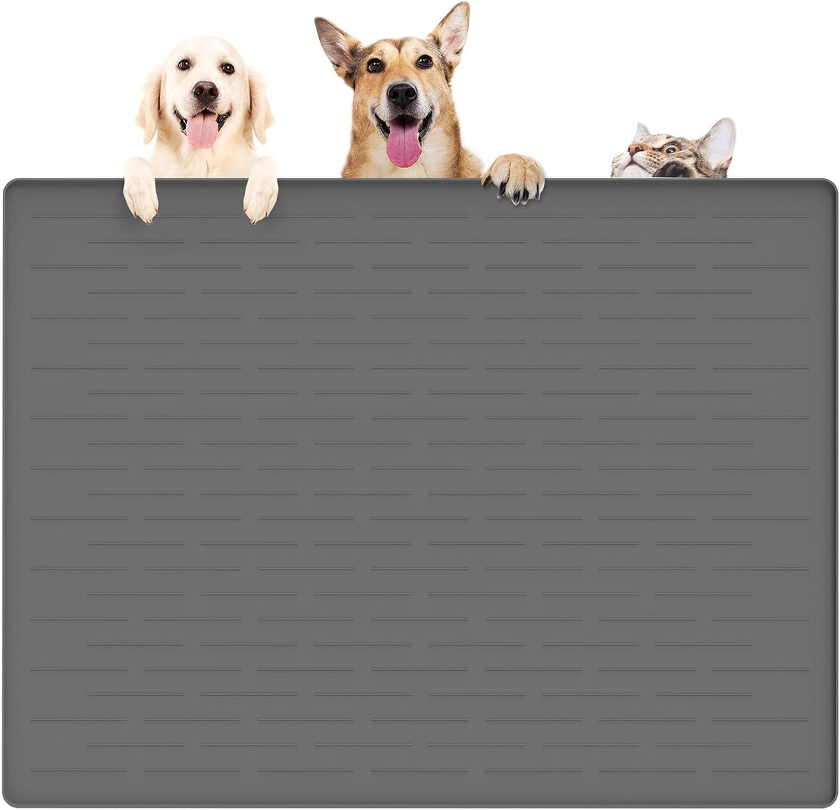 XXXXL Largest Pet Food Mat - Dark Gray / 39.4"L x 29.5"W