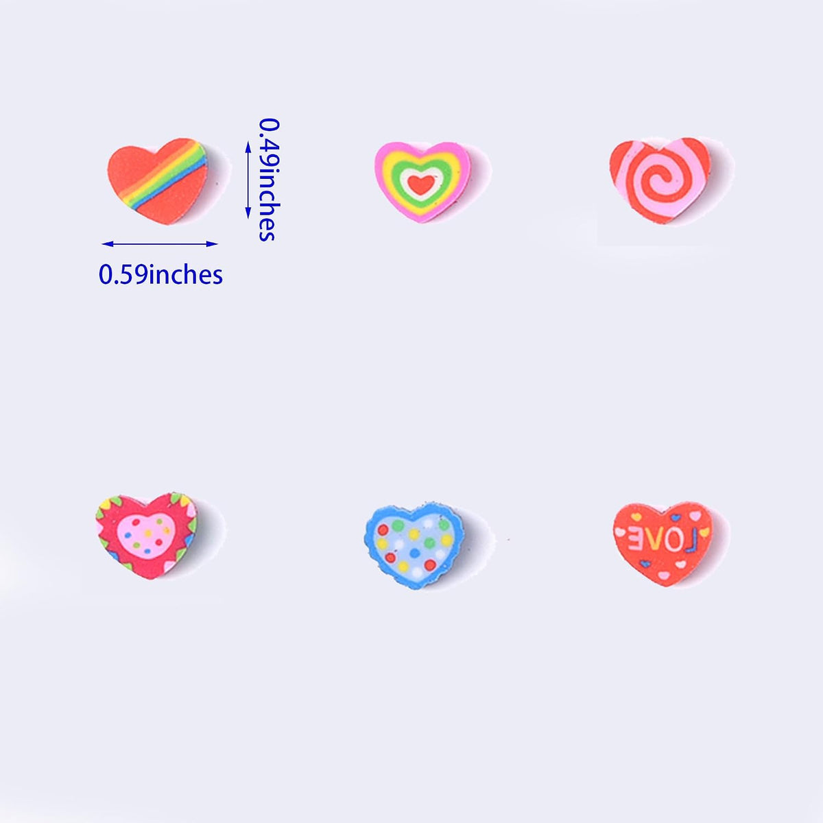 300PCS Mini Cute Animals and Fruits Pencil Erasers for Kids Bulk – Fun for Kids & Family - small / Heart-shaped - image 2