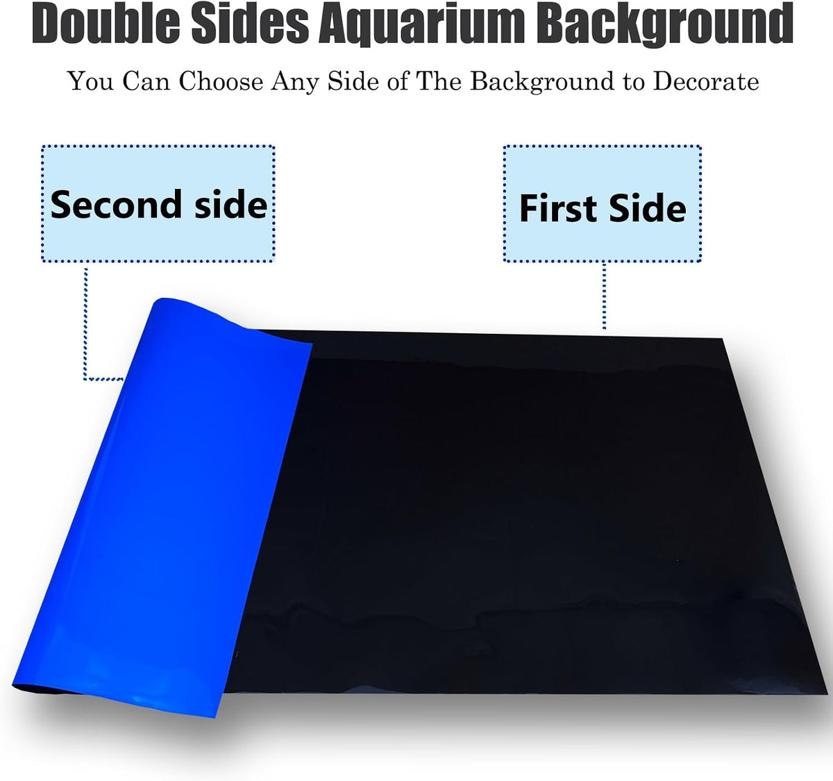 XCNO Aquarium Background for Fish Tank Wallpaper Black Blue Poster - Black Blue / 11.6" H x 33" L - image 4