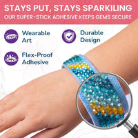 Little Jupiter diamond art bracelet kit with 6 EVA foam snap bracelets, resin gems and pen tools - view 8