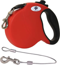 16ft Retractable Dog Leash for Large Breed Dogs up to 110 lbs - Small / Red
