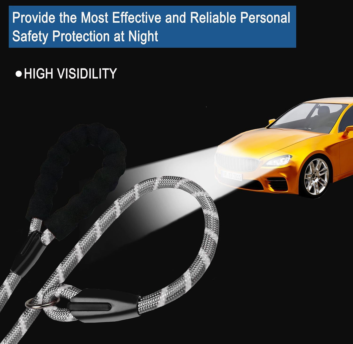 Dog Leash, 6 FT Heavy Duty Dog Leashes with Comfortable Padded Handle,Black – Essentials for Dogs - Light Gray / 6 Feet x 1/2 Inch - image 3