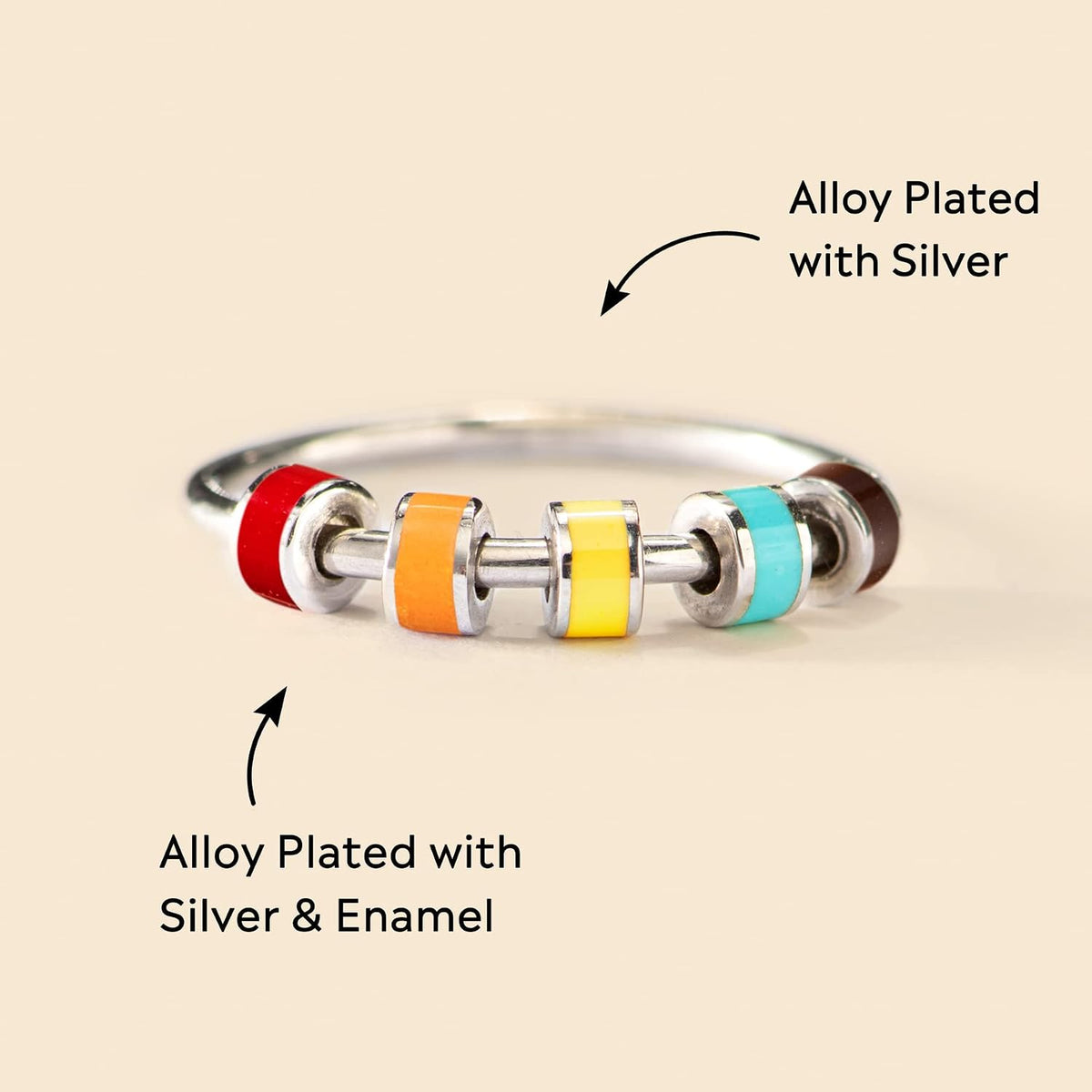 STORYJEWELLERY daughter spinner ring, silver fidget ring with message card - view 7