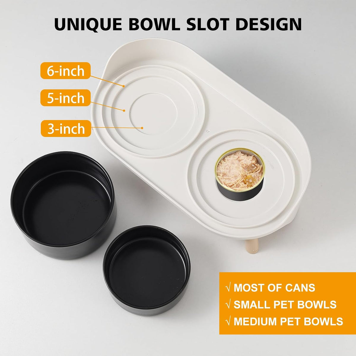 Elevated Ceramic Dog Bowl Set - Black / Small - image 3