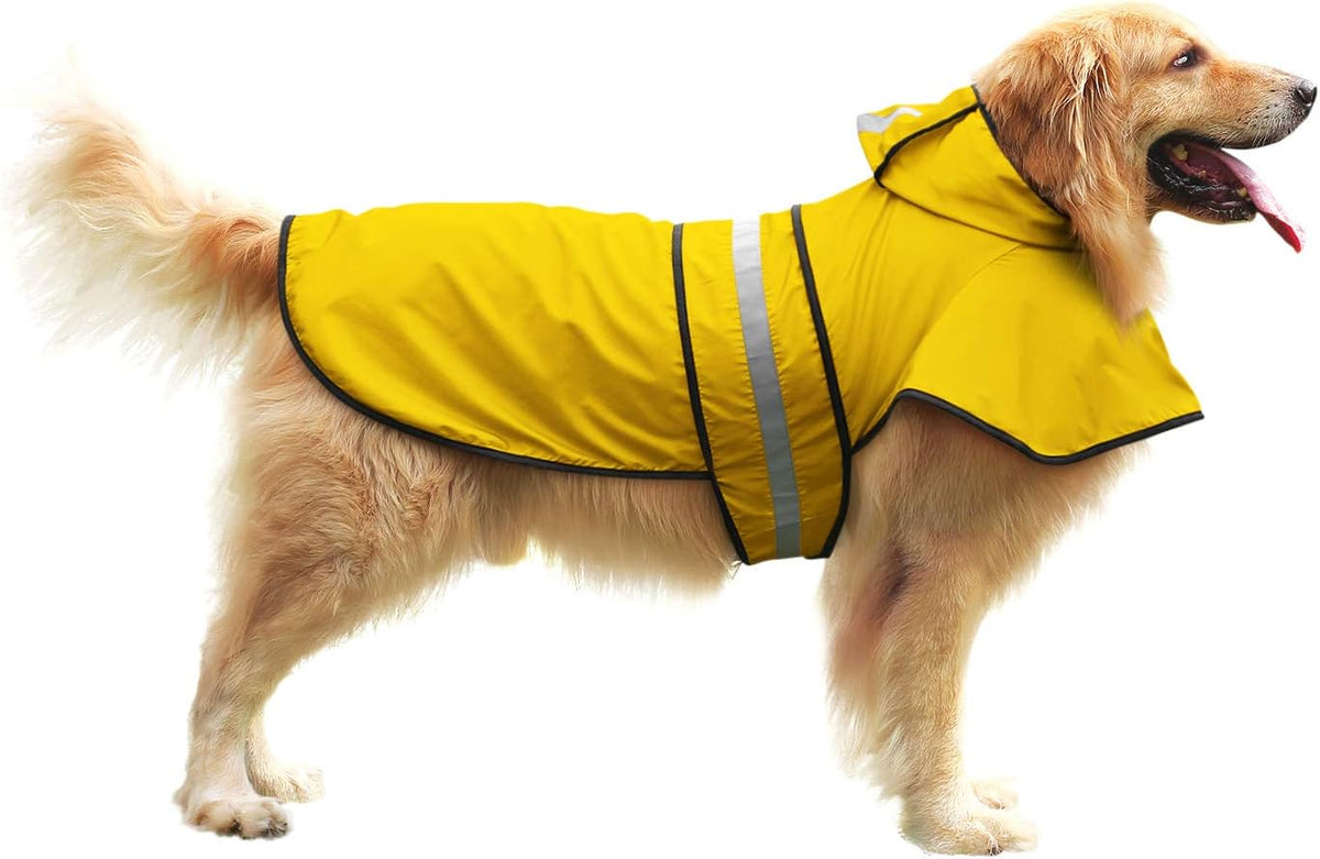 HDE Dog Raincoat with Hood & Leash Hole S-XL Dog Rain Jacket Ducks L – Essentials for Dogs - X-Large / Yellow - image 2