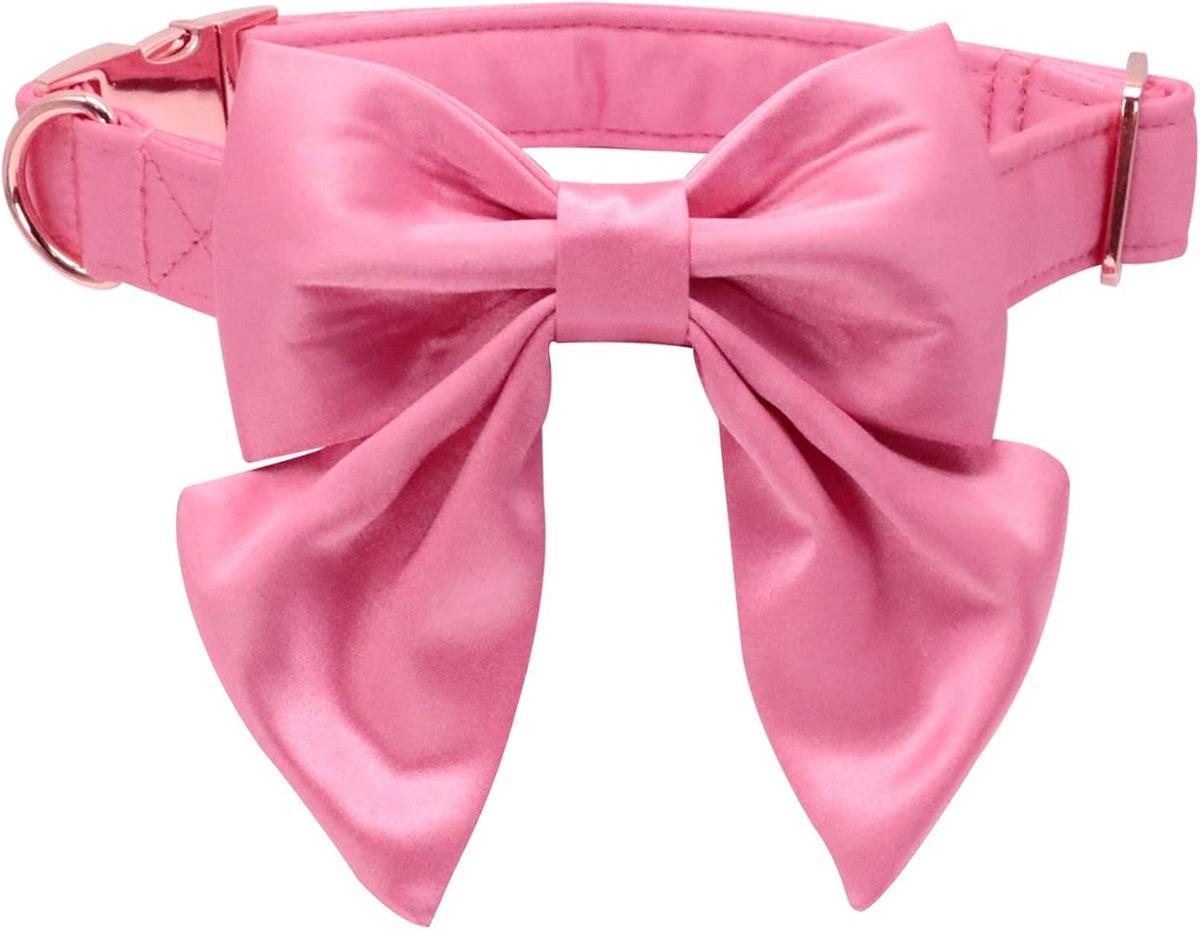 Lionet Paws Bowtie Dog Collar - Collar&Bow-L (Pack of 1) / Peach