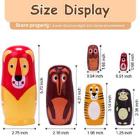 Russian Nesting Dolls, Bear Wooden Stacking Set - Long Lion - image 3