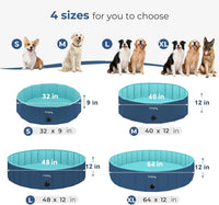 Furrybaby Foldable Dog Pool Non-Slip Hard Bath Tub Indoor Outdoor - 40*12inch / Navy - image 4