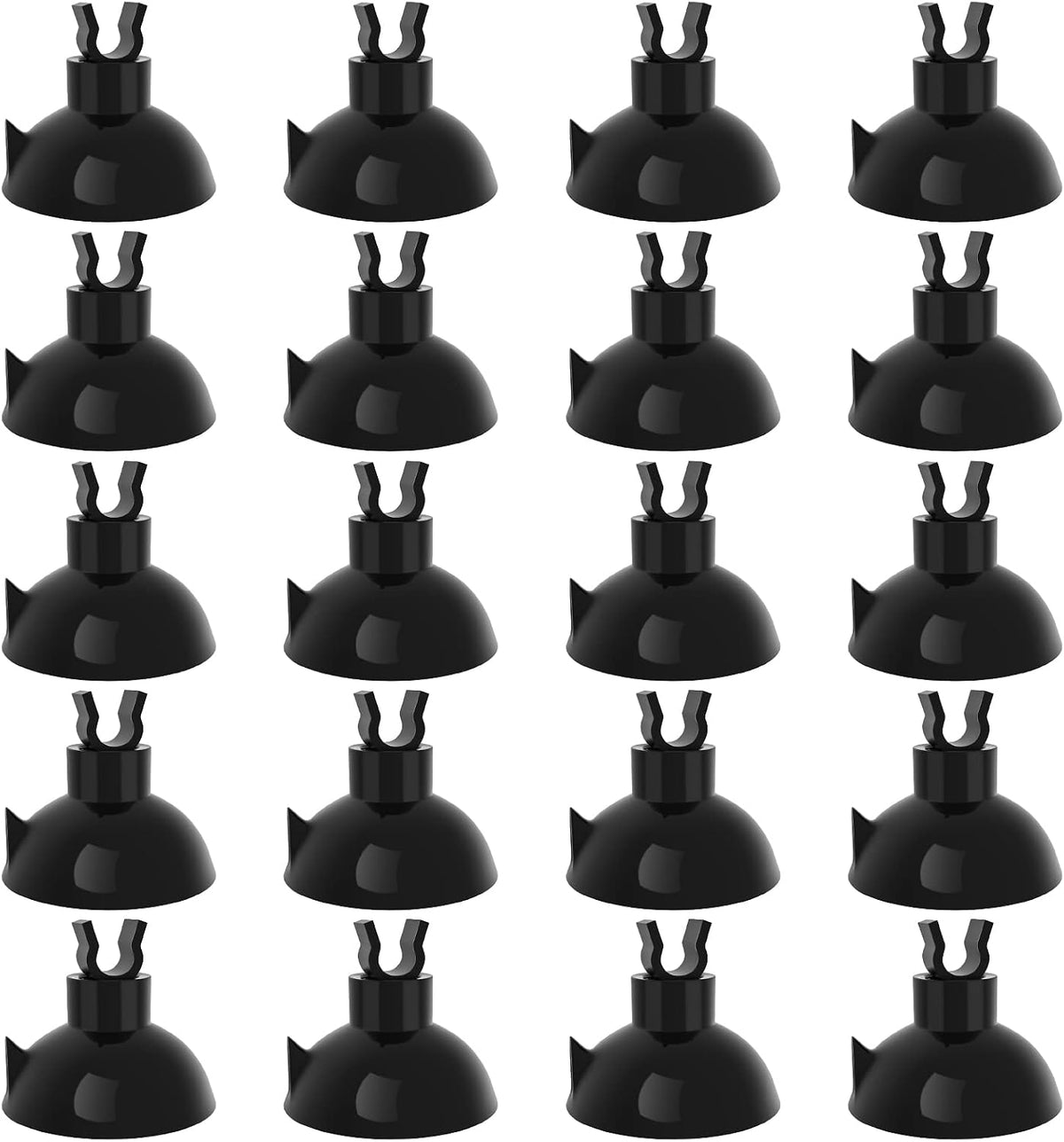 Pawfly Aquarium Suction Cup Clips for Standard 3/16" ID Airline - Black / 20 Pack