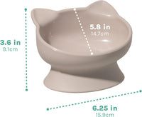 Kitty City Elevated Cat Bowls - Beige & Teal / Large - image 4