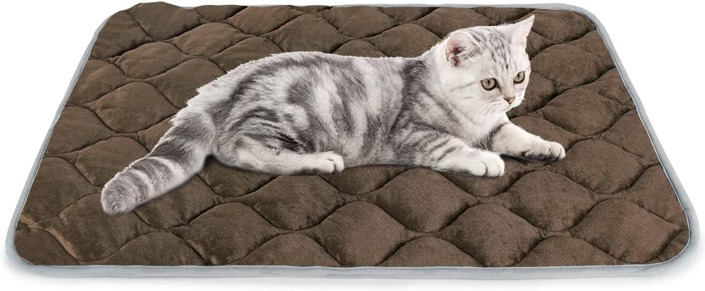 Self Warming Cat Bed Self Heating Cat Mat Thermal Pet Bed Mat - Coffee / 27.6"L x 18.8"W x 0.5"Th