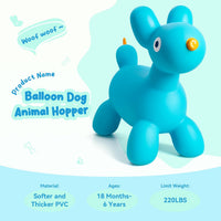 ZOOJOY Inflatable Horse Hopping Toy - Blue Dog Bouncy Animals - image 2