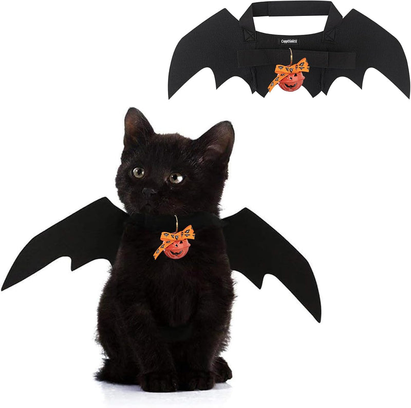 Cat Bat Wings Halloween Puppy Bat Wings Pet Bat Costume Cosplay Bat - Bat Wings+Bell