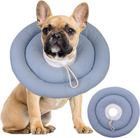 IDOMIK Dog Recovery Collar, Waterproof Soft Dog Cone After Surgery, Comfy Protective Elizabethan Collar Alternative for Dogs Cats, Adjustable Pet Neck Donut Cone Anti-Licking Biting Wounds,Blue,3XL