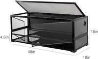 REPTI ZOO 34 Gallon Large Reptile Glass Terrarium Tank with Foam - black / 48 x 18 x 18 inches - image 2
