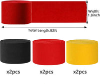 We Moment Dusty Blue Light Blue White Crepe Paper Streamers 1.8 Inch - Black Red Yellow - image 2