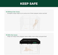 FXW Homeplus Unleashed Indoor Dog Playpen - Stress-Free and Safe Play, Heavy Duty 40 Inch 8 Wire Panels with Playpen Cover for Medium and Large Dogs, Black│Patented