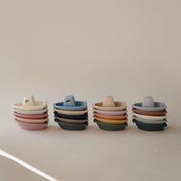 mushie Stackable Bath Boats Floating Toy, Made in Denmark - Boats Ocean - image 3
