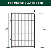 FXW Homeplus Unleashed Indoor Dog Playpen - Stress-Free and Safe Play, Heavy Duty 40 Inch 4 Wire Panels Dog Pen for Medium and Large Dogs, Black│Patented