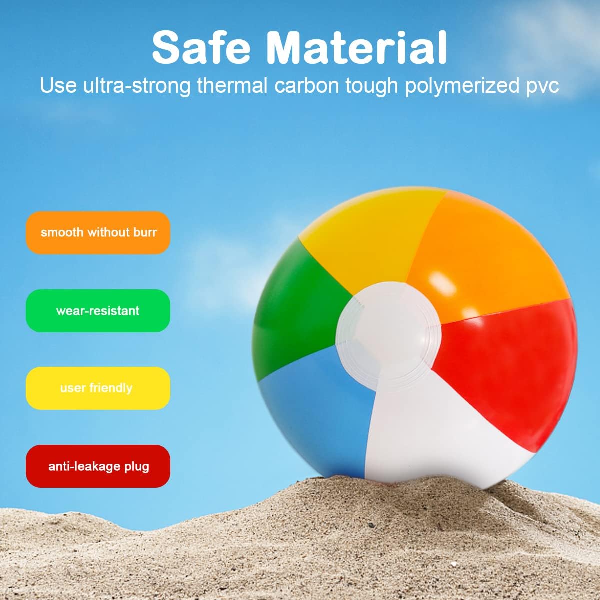 12'' Beach Ball for Kids: 14 Pack Beach Balls Bulk Inflatable Pool - image 3
