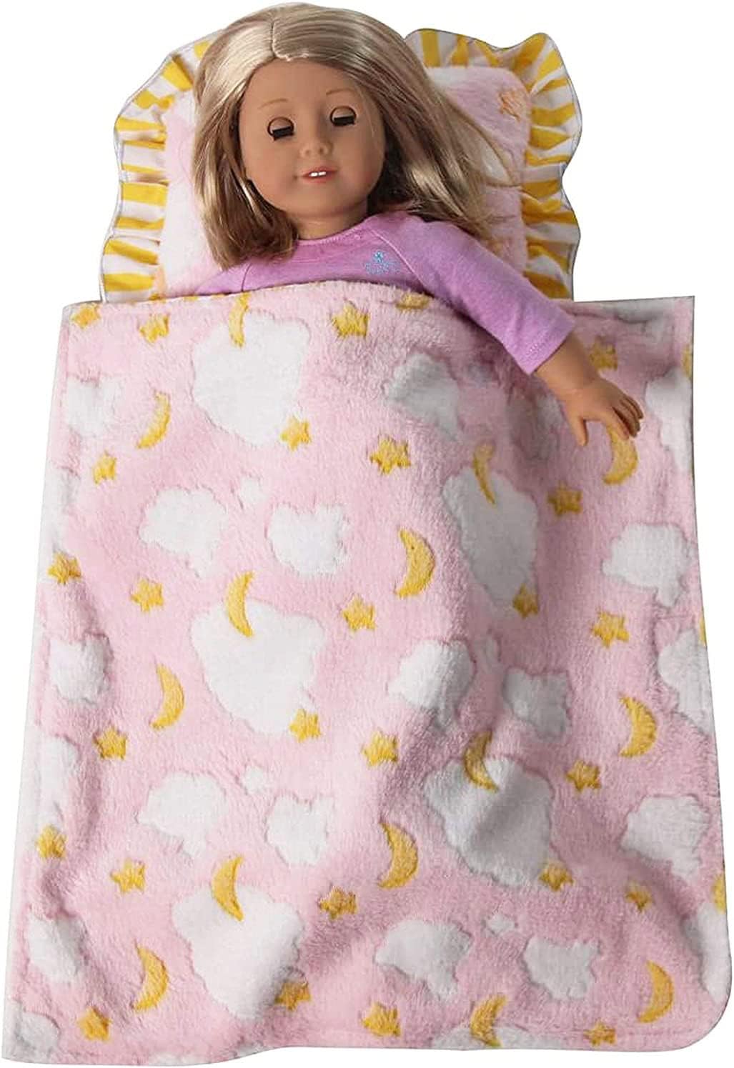 Baby Whitney pink clouds doll blanket and pillow set - view 3