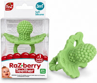 RaZbaby RaZberry Silicone Baby Teether Toy - Mint / 1 Count (Pack of 1)