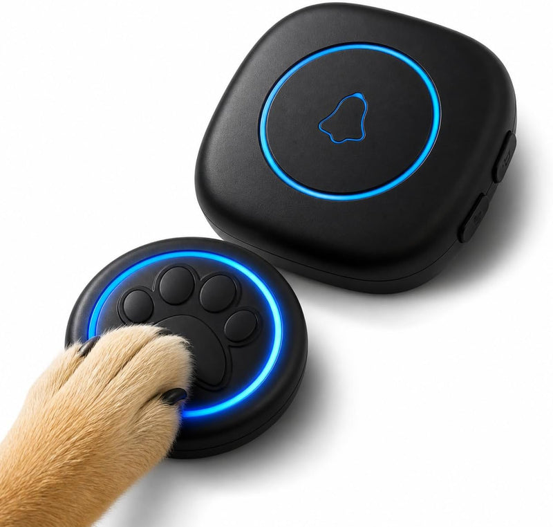 Soft Ring Blk Dog Bells to Go Outside-Dog Door Bell – Essentials for Dogs - 1 Bell & 1 Receiver