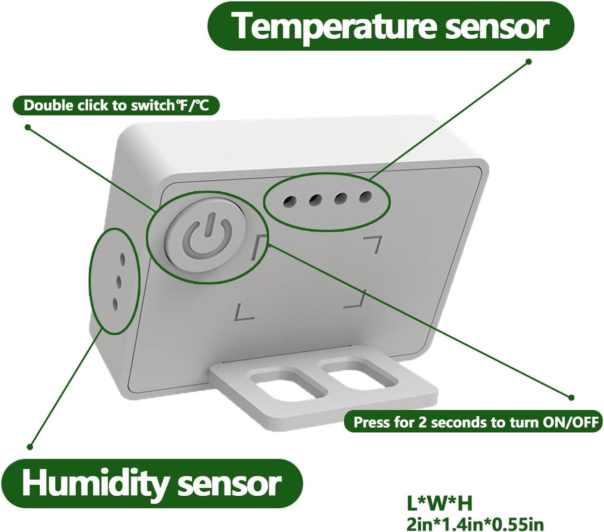 Reptile Thermometer and Hygrometer - KD40-White / 1Pack - image 3