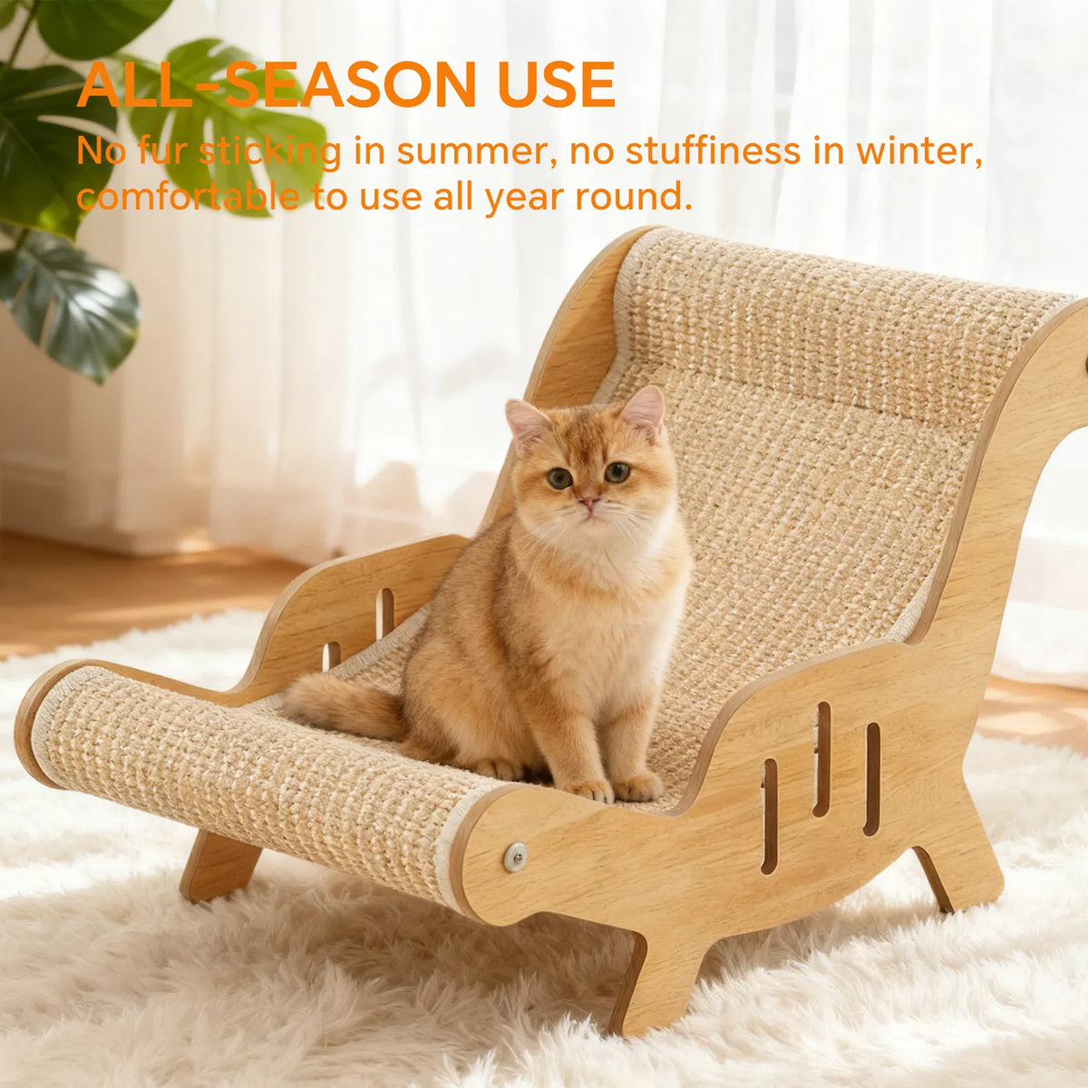 C-type all inclusive sisal cat lounge chair - integrated aesthetic, a natural decompression and relaxation place for cat