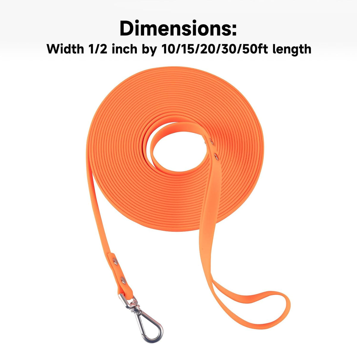 Dog Training Long Leash Waterproof Long Line Heavy Duty Outdoor - 20FT / Orange - image 2