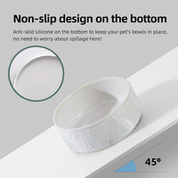 Elevated Dog Bowls, Raised Ceramic Dog Bowl for Small & Medium Dogs – Essentials for Dogs - Double Bowls with Stand- Arctic White / 1.6CUPS - image 3