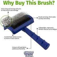 Show Tech Tuffer Than Tangles Slicker Brush for Dog Grooming with Long - Medium Size Firm Pins - image 2