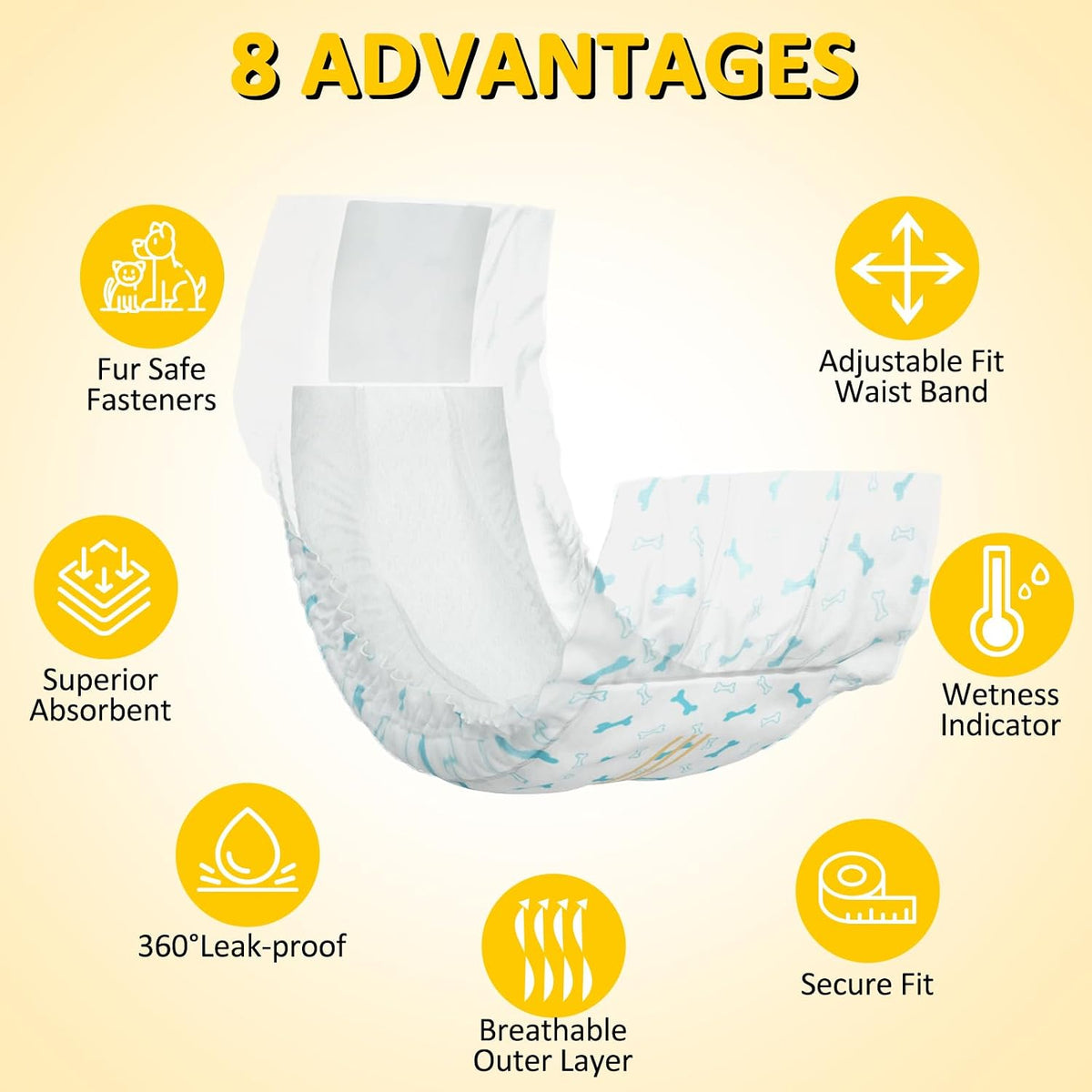 Dono Disposable Male Dog Diapers with Wetness Indicator - XS 56count - image 2