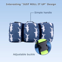 Toddler Nap Mat with Removable Pillow & Soft Blanket - Shark - image 3
