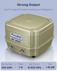 Pawfly 254 GPH Aquarium Air Pump Adjustable Quiet Oxygen Aerator Pump - PRO Standard (Up to 300 Gallon) - image 3
