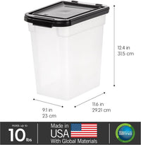 IRIS USA Airtight Pet Food Storage Rolling Container - 10 lbs / Clear/Black - image 3