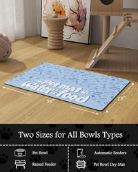 Pet Feeding Mat-Absorbent Dog Mat for Food and Water Bowl-No Stains Quick Dry Water Dispenser Mat-Dog Accessories Pet Supplies-Bowl for Messy Drinkers（PAW,23"x34"