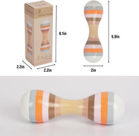 WoodenEdu toddler maracas, hand-painted wooden rumba shakers for kids - view 2