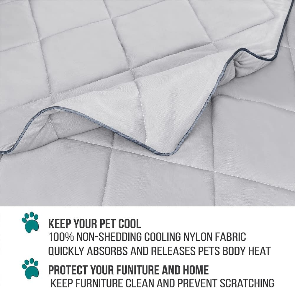 PetAmi Cooling Dog Blanket Lightweight for Small Pet Cat, 24x32 - Light Grey / Small (24x32) - image 3