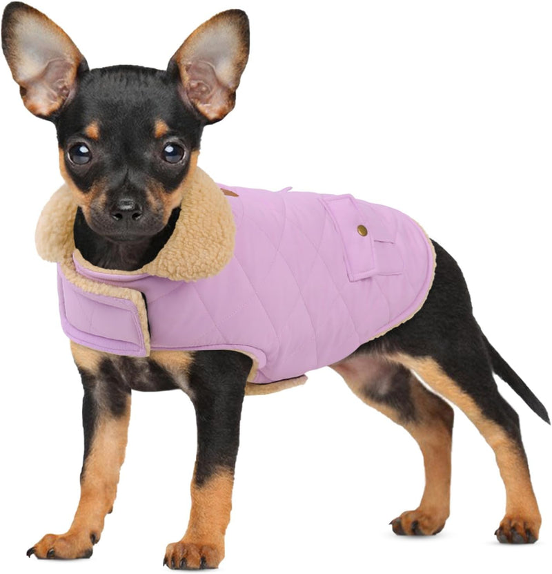 Dog Winter Coats for Small Dogs Puppies - Solid Lilac / X-Small