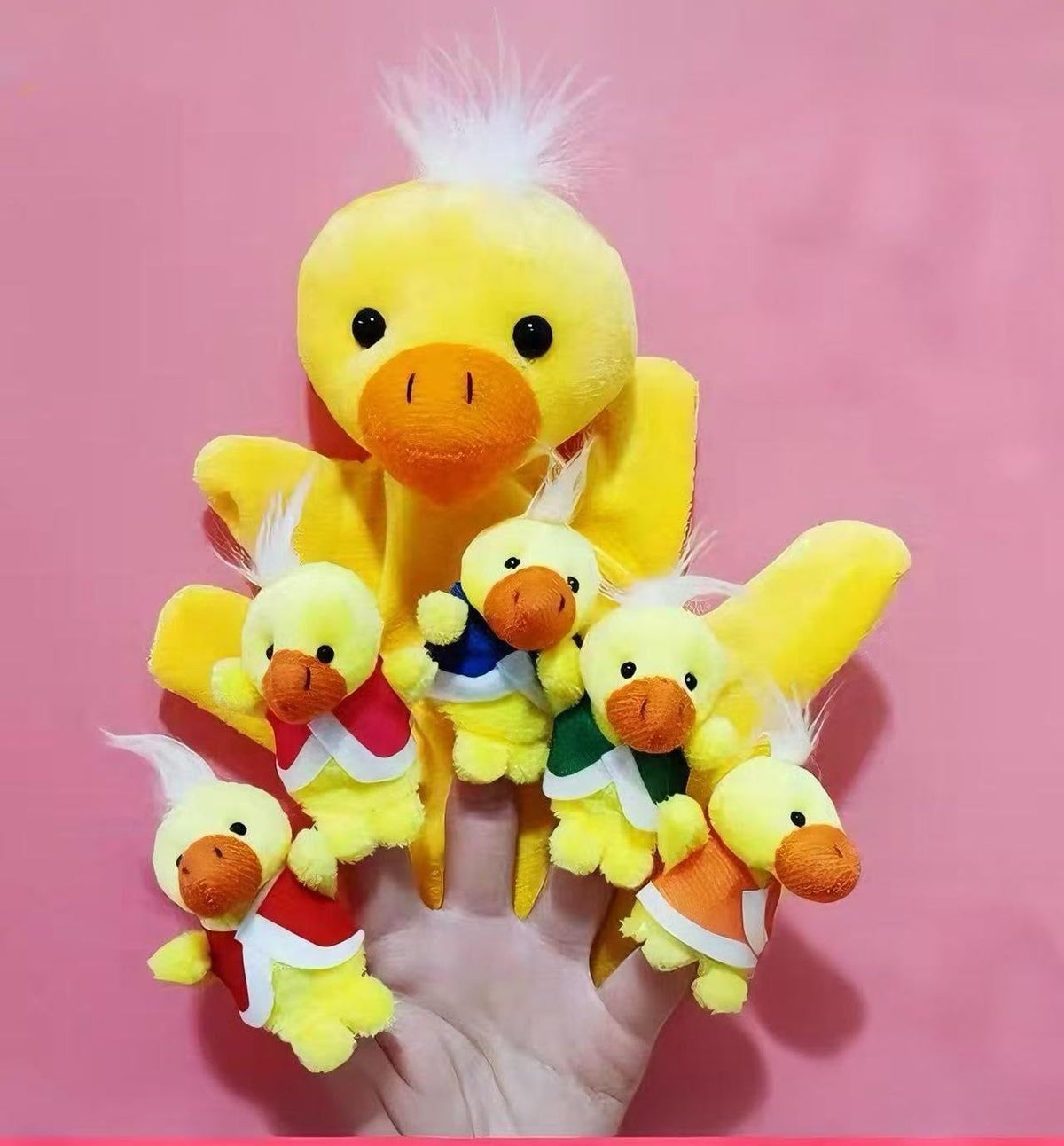 7-pack of plush 5 little monkeys finger puppets for kids storytelling - view 10