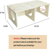 Wooden Hamsters 2-Chamber Hideout-Tunnel Multi Chamber Exploring Toy - M - image 2
