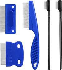 5 Pieces Dog Eye Combs Tear Stain Remover Combs Pet Grooming Comb - Blue