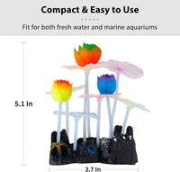 Uniclife Aquarium Coral Plant Ornament with Glowing Effect Imitative - Lotus - image 2