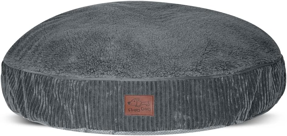 Floppy Dawg Universal Round Dog Bed Replacement Cover. Removable - XL Gray with Gray Top - image 2