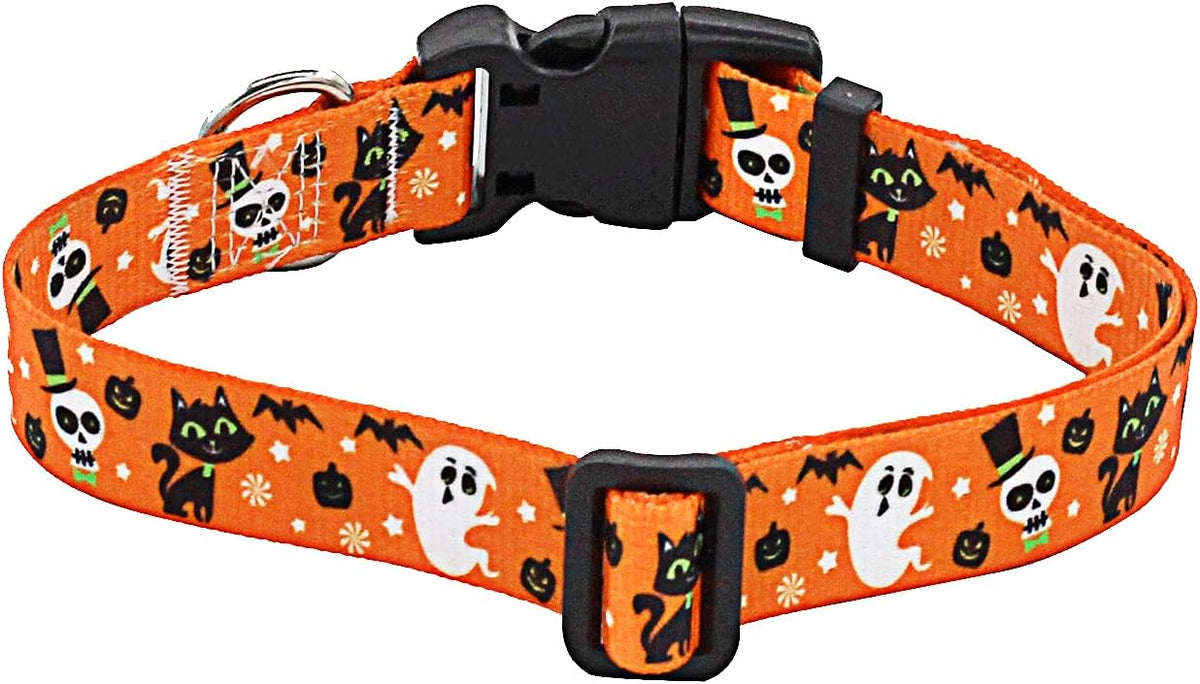 Mihqy Dog Collar for Medium Dogs, Fashion Design, M - L (Neck 14.9-24.8", Width 1") / Halloween - image 2